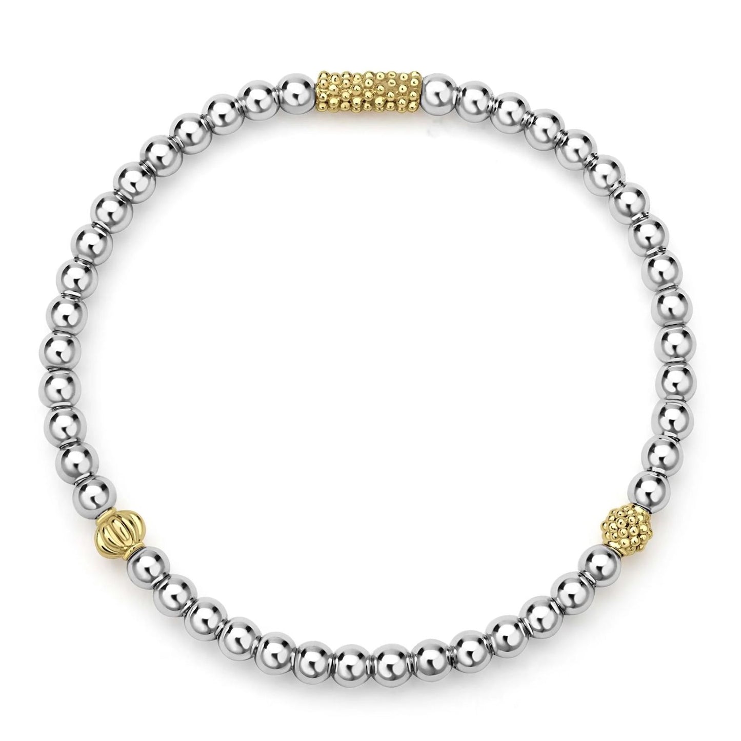 Caviar Icon Two-Tone Stretch Bracelet