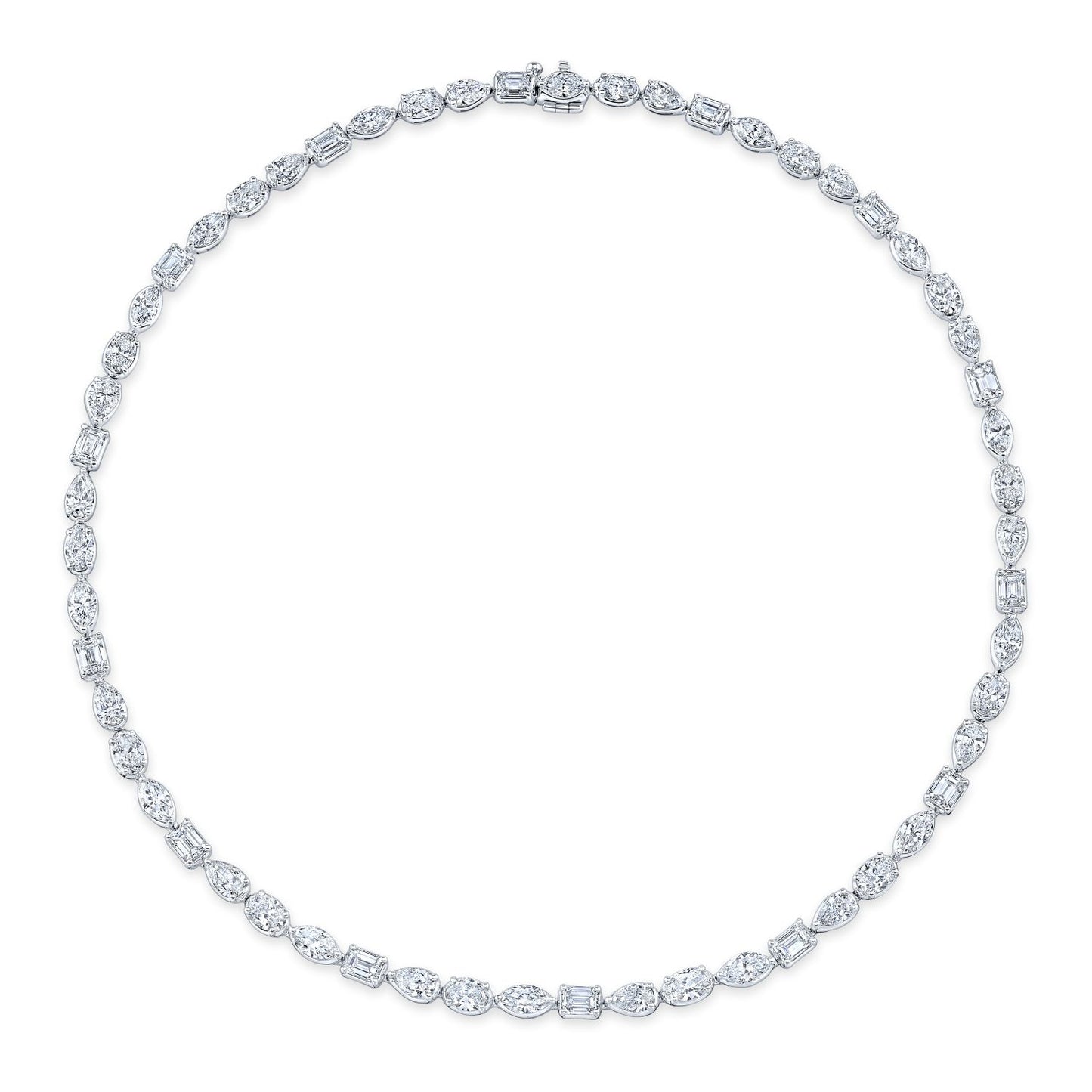 Mixed Cut Diamond Line Necklace