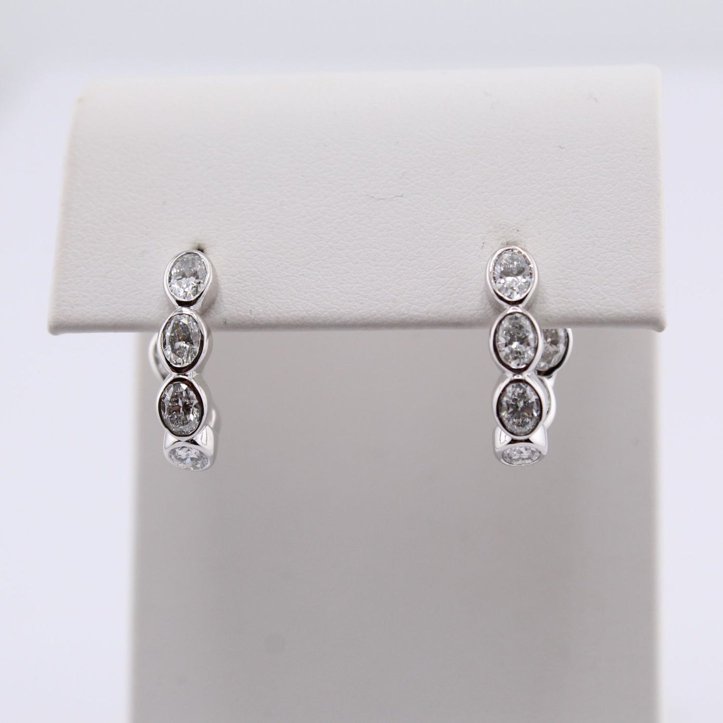 Oval Diamond Hoop Earrings