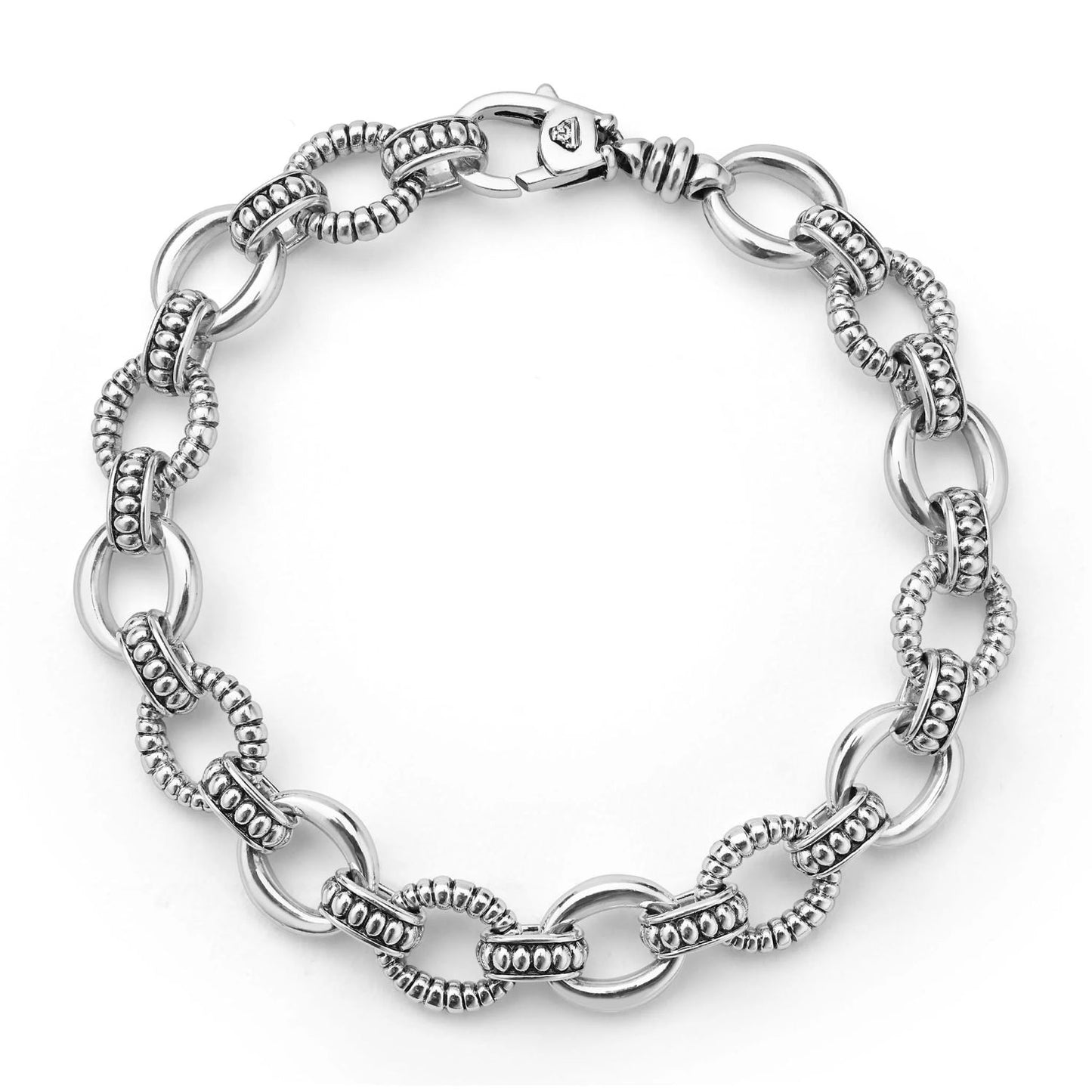 Signature Caviar Fluted Oval Link Bracelet