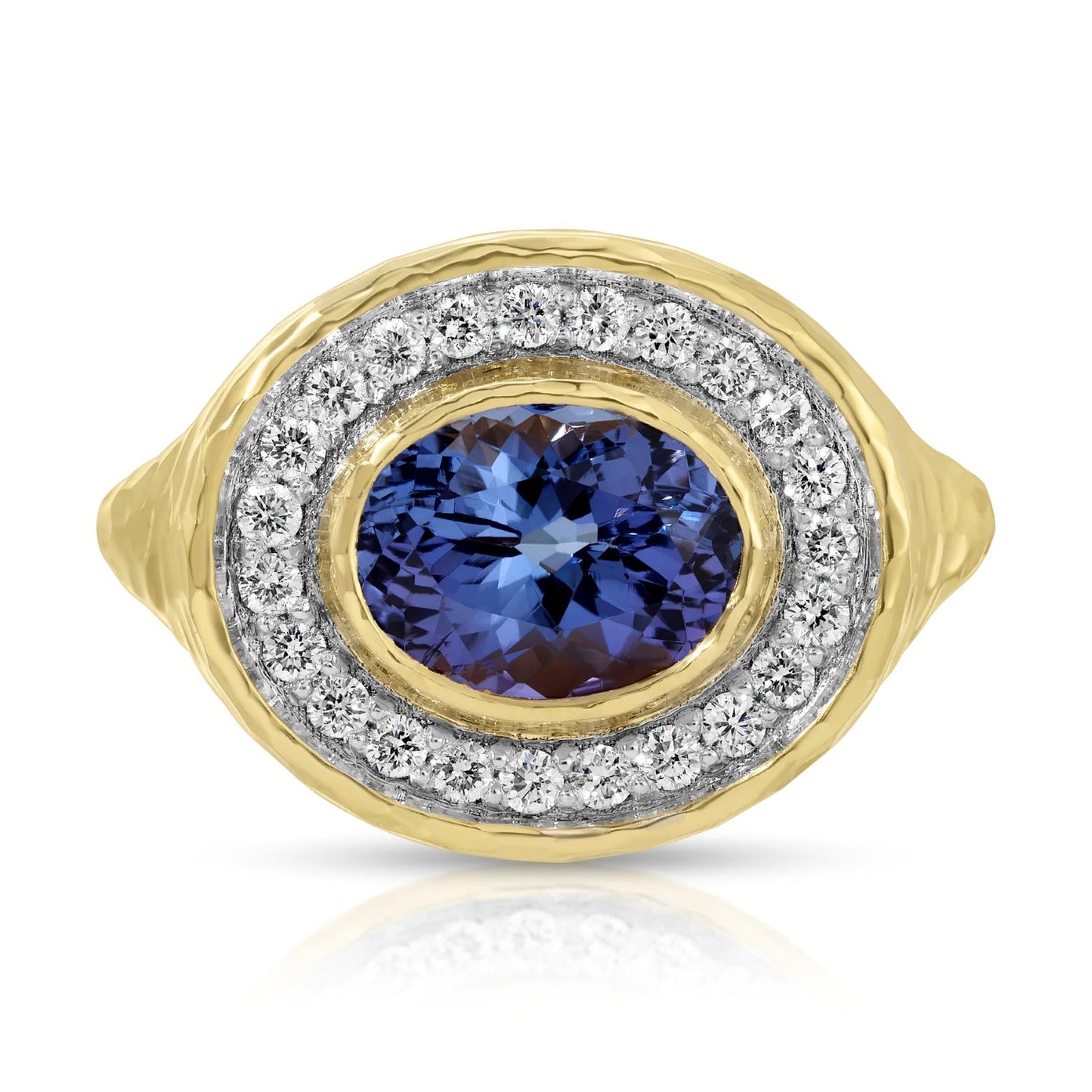 Tanzanite and Diamond Halo Ring