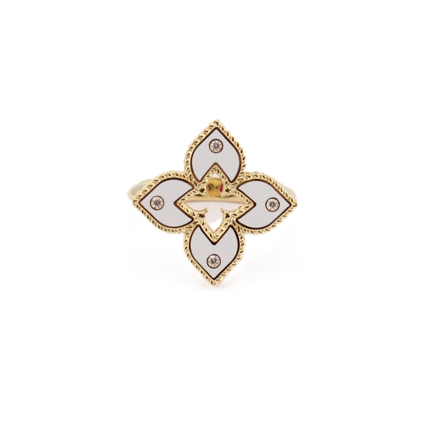 Venetian Princess Collection White Enamel & Diamond Ring