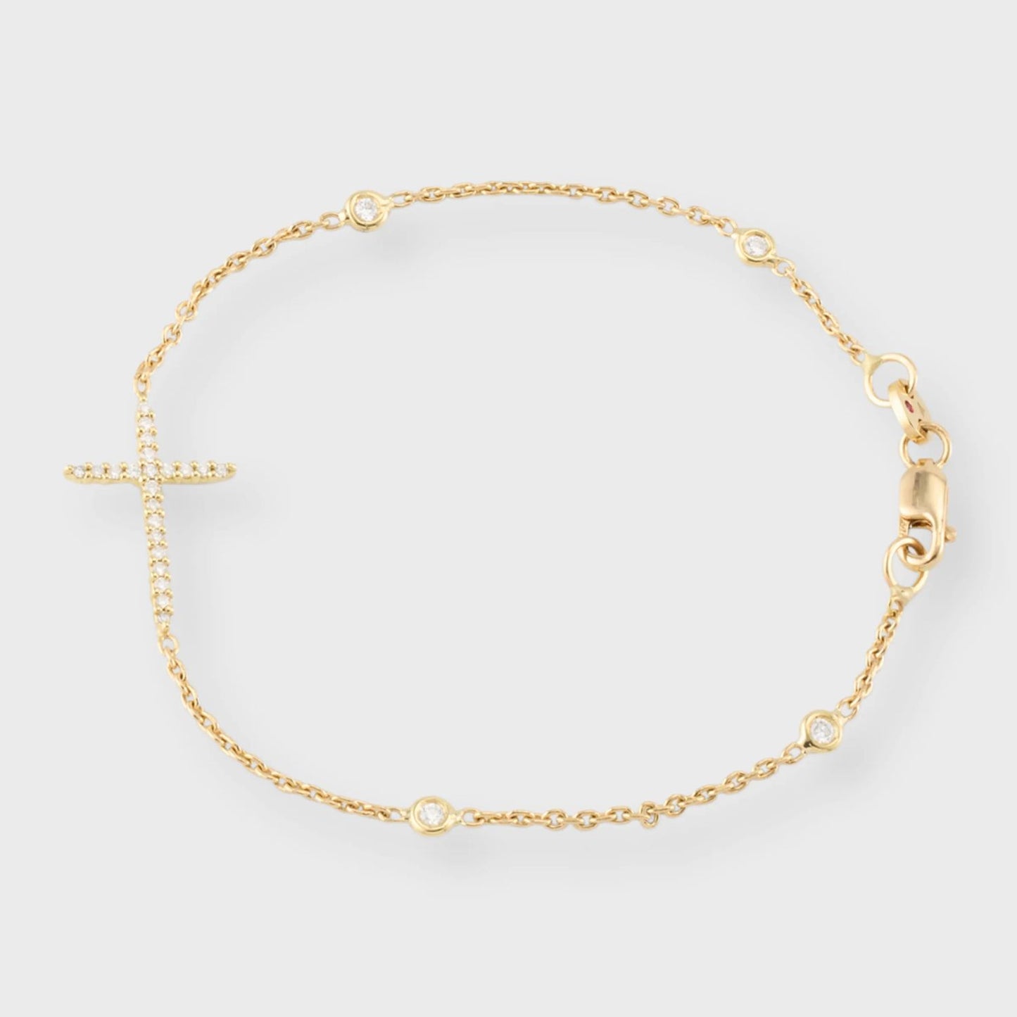 Sliver Diamond Cross Bracelet