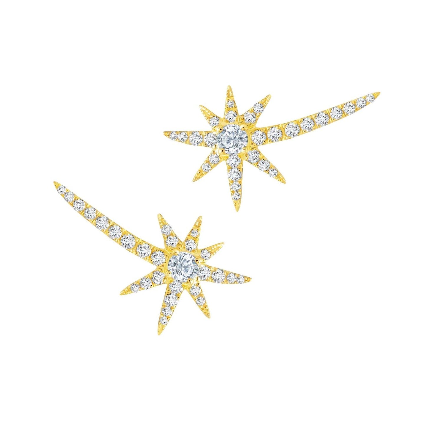 Diamond Shooting Starburst Earrings
