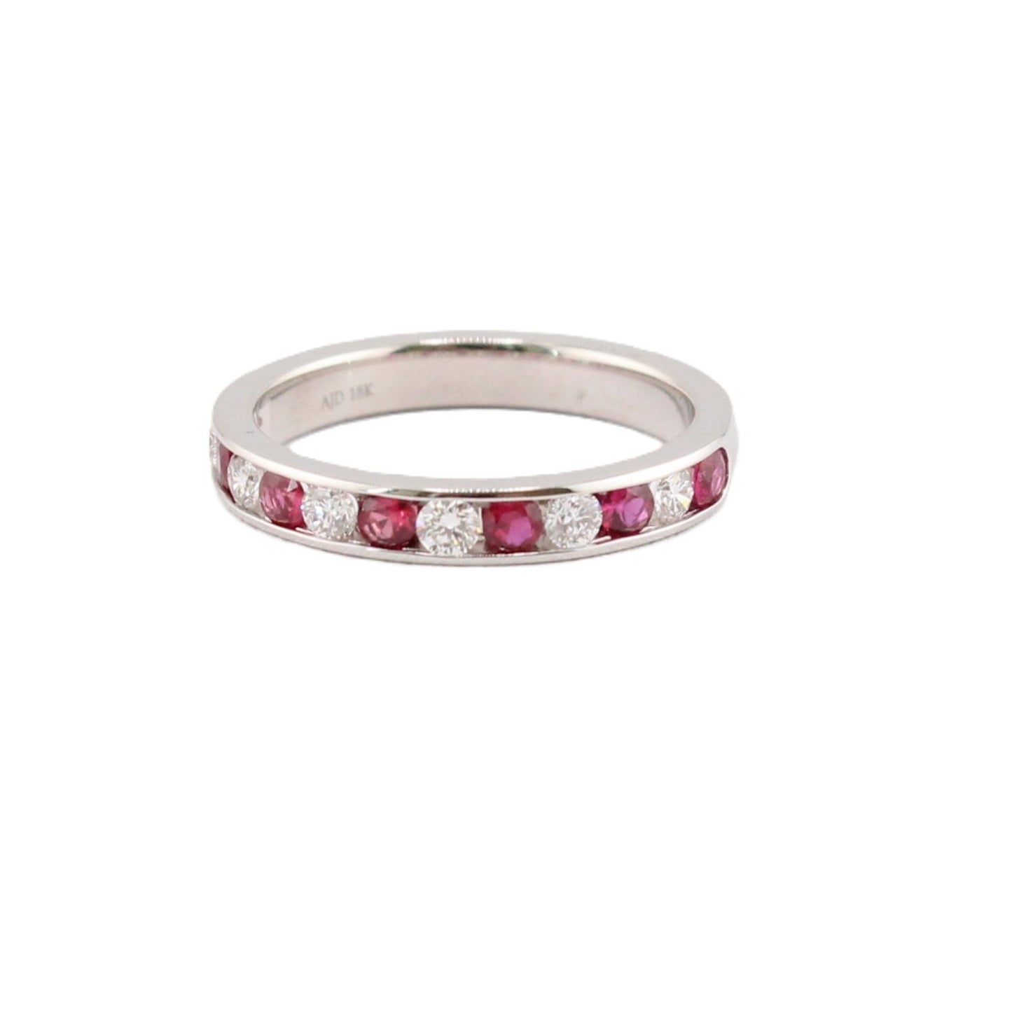 Ruby & Diamond Channel Set Band