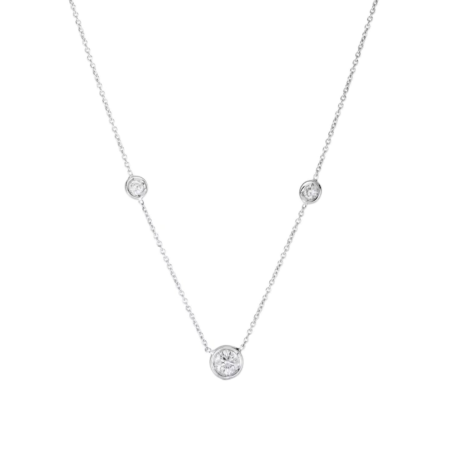 Diamonds-by-the-Inch Collection Three-Station Diamond Necklace
