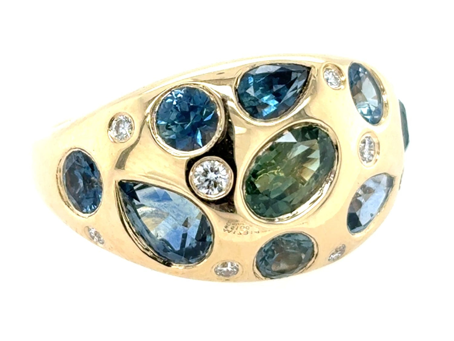 Montana Sapphire & Diamond Dome Ring