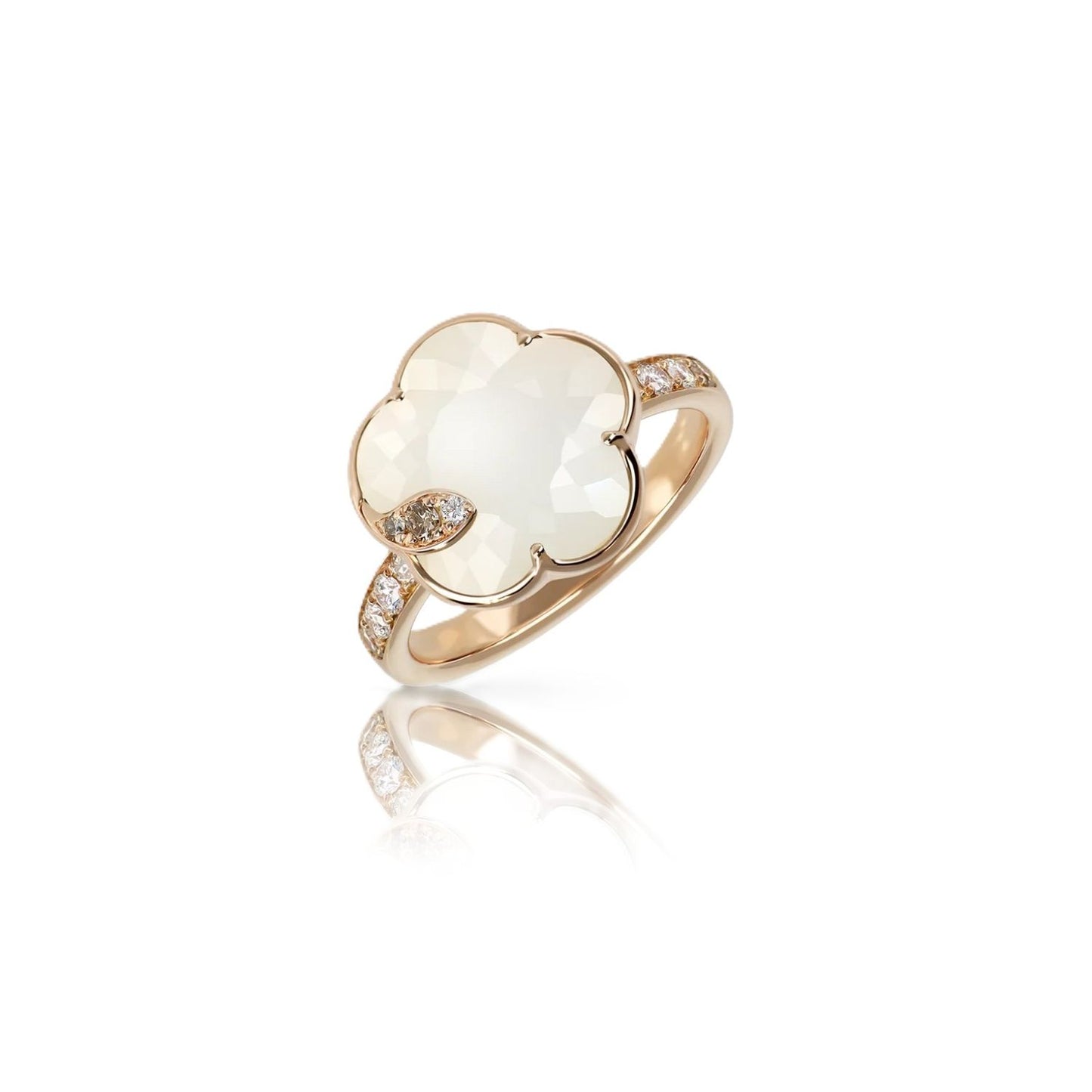 Petit Joli Collection Mother-of-Pearl & Moonstone Doublet Flower Ring