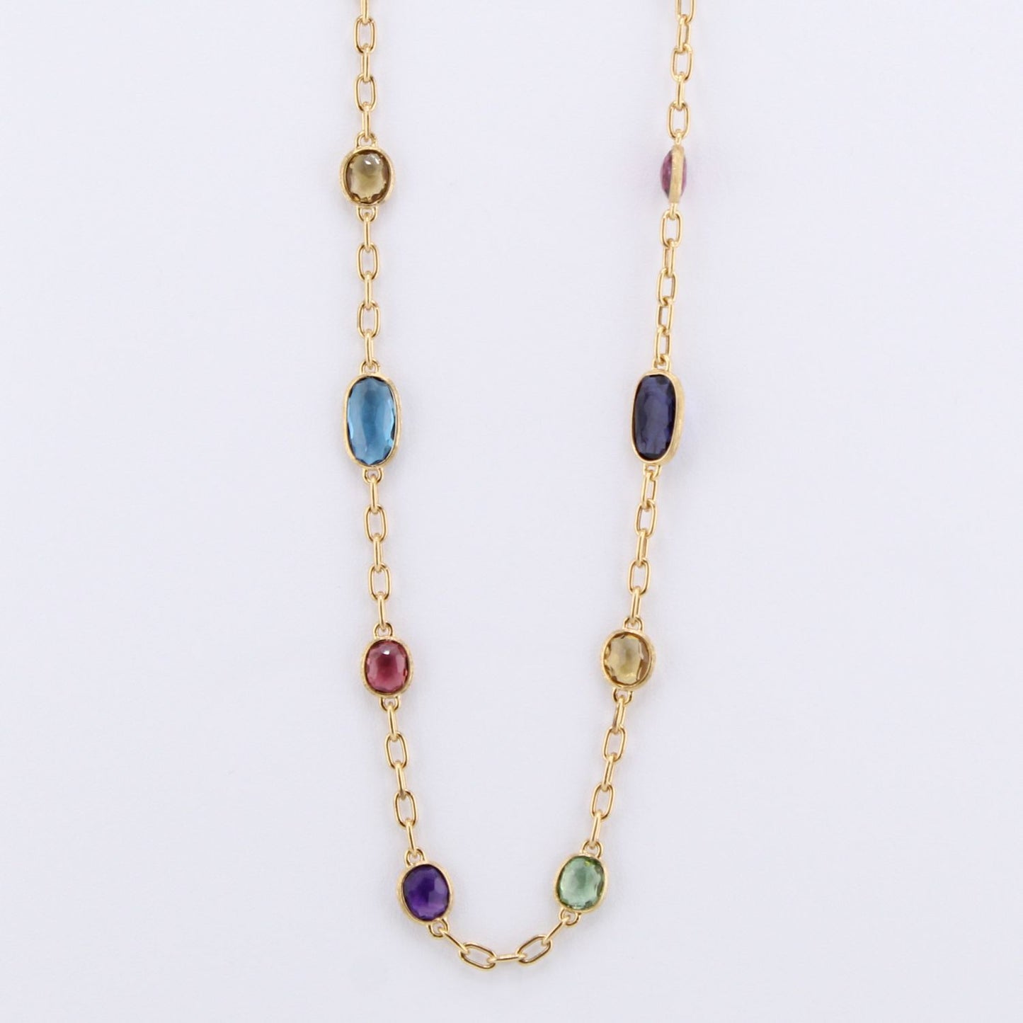Master Pieces Collection Mixed Gemstone Station Necklace