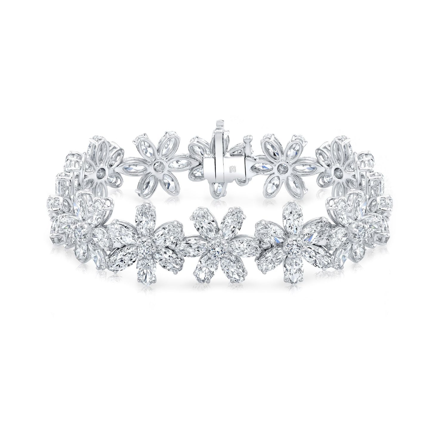 Moval Cut Diamond Flower Bracelet