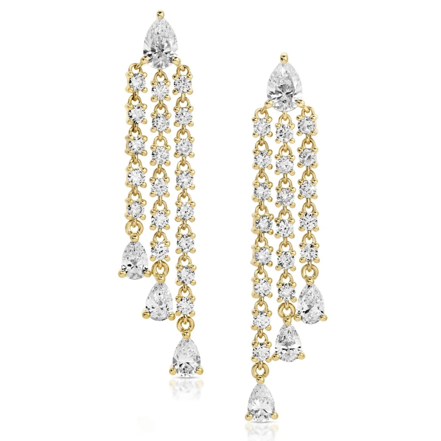 Pear Cut Diamond Fringe Earrings