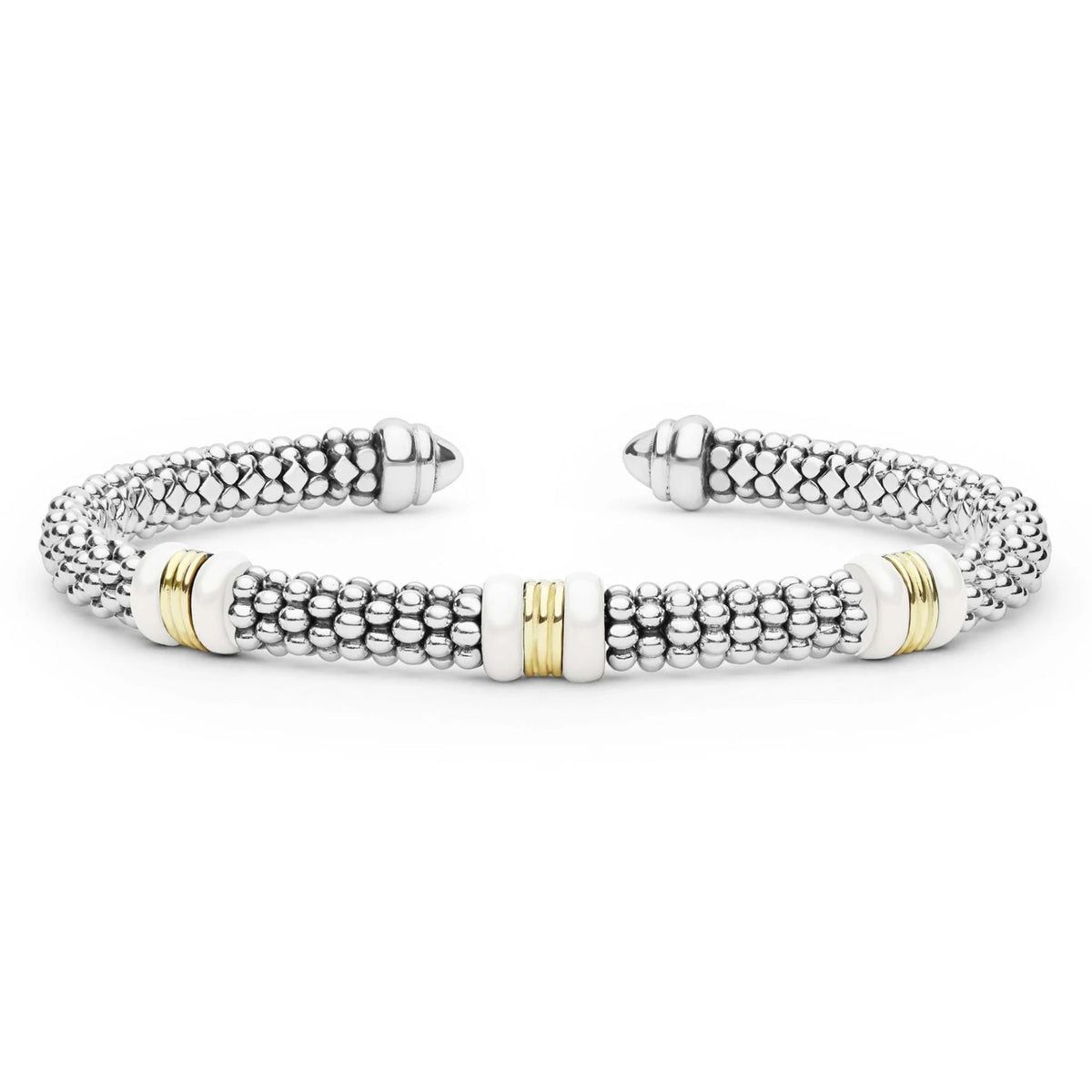 White Caviar Versa Torque Bracelet