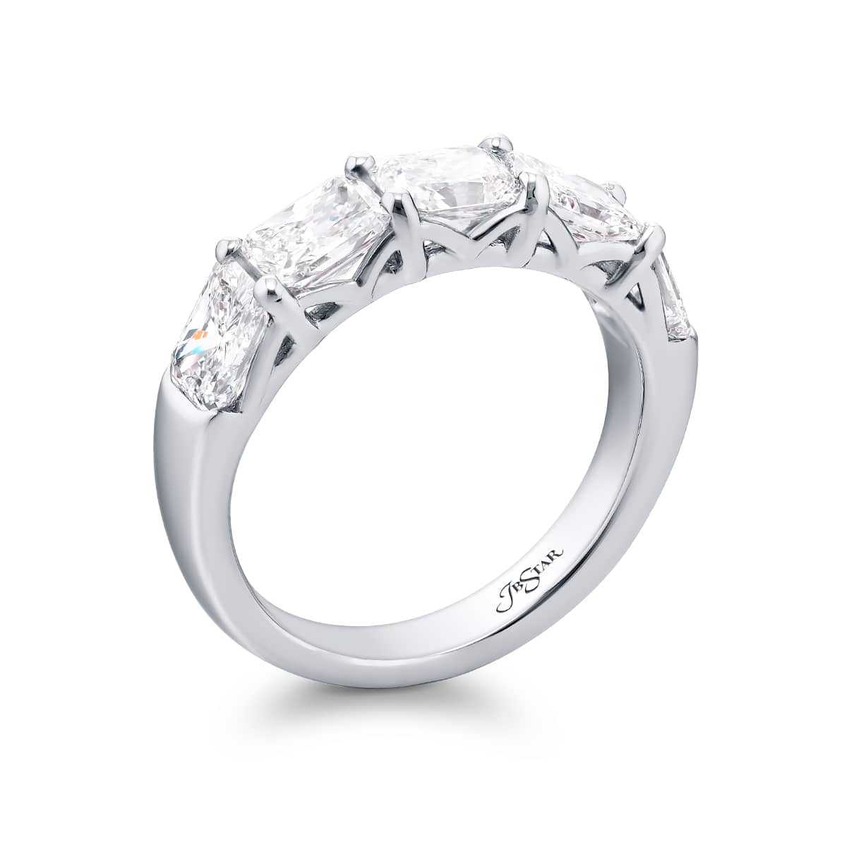 Five Radiant Cut Diamond Band