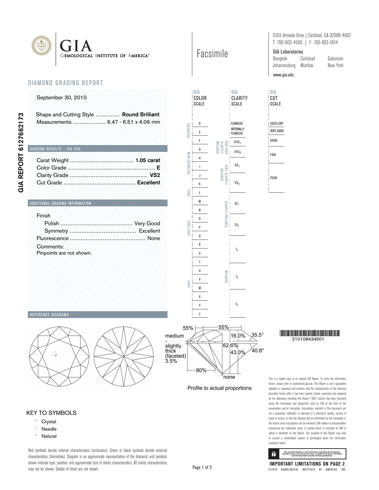 E-VS2 IDEAL PROPORTIONS EX/VG/EX GIA