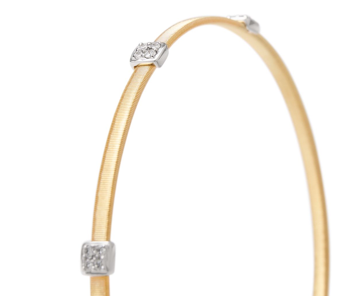 Yellow and White Gold Stackable Diamond Bracelet