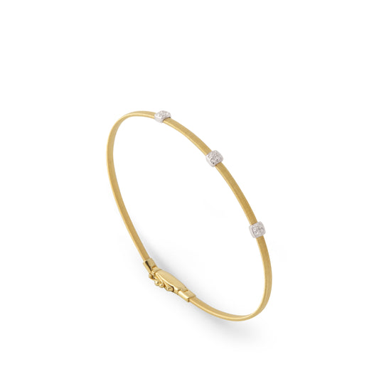 Yellow and White Gold Stackable Diamond Bracelet