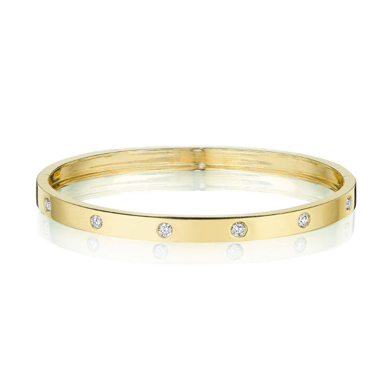 Moderne Deco Collection Diamond Station Bangle