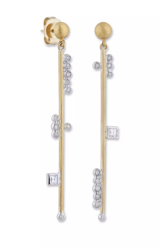 Deco Collection Deck Diamond Stick Earrings