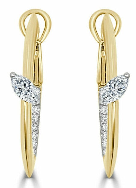 Bolt Collection Marquise Diamond Hoops