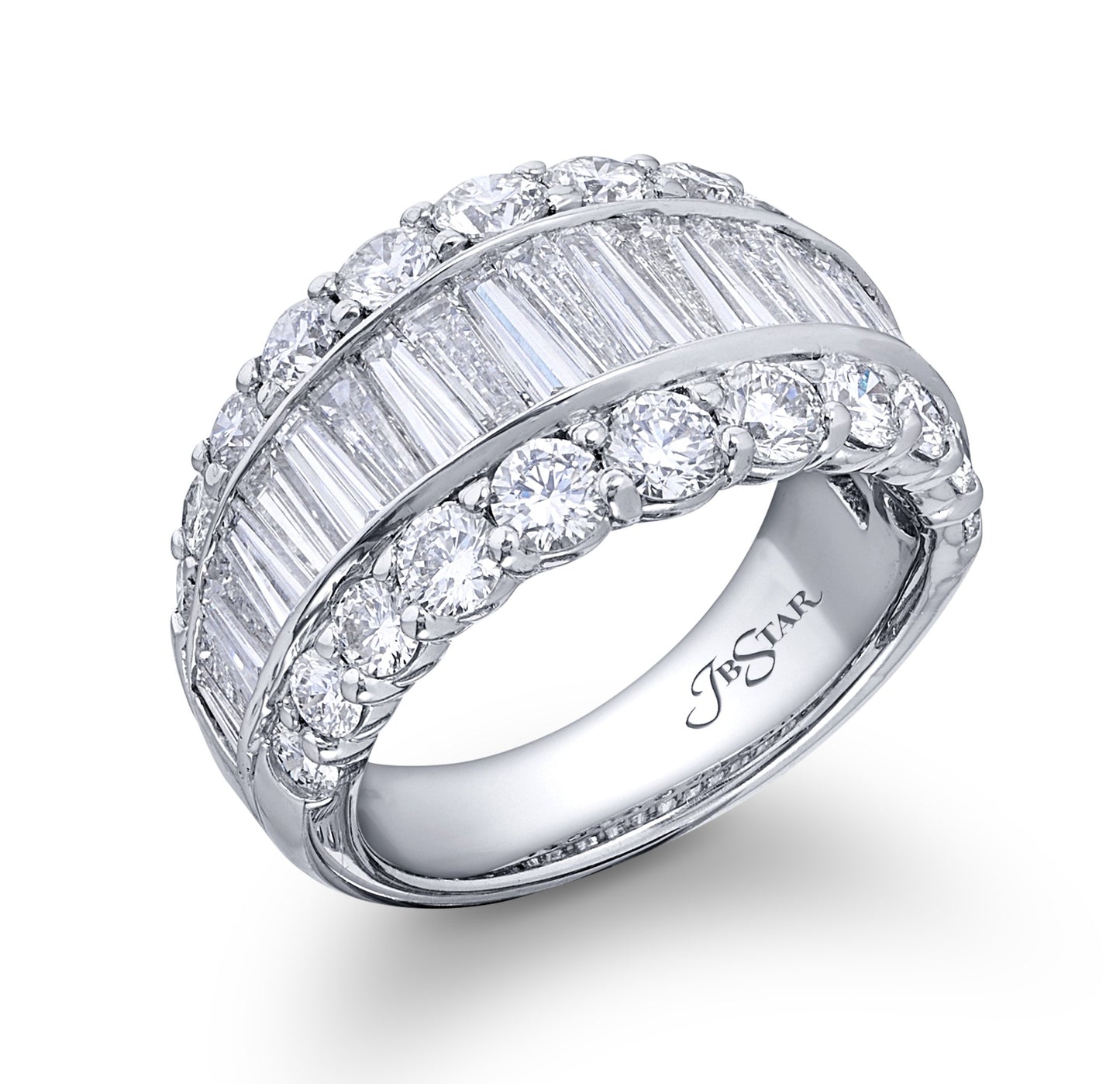 Wide Diamond Baguette Band