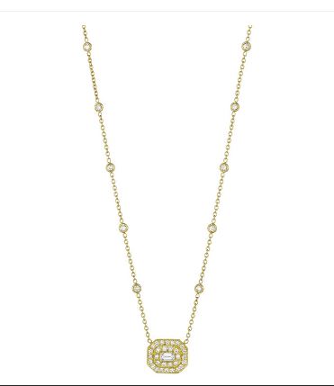 Art Deco Collection Emerald Shape Necklace