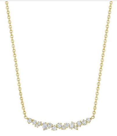 Stardust Collection Diamond Cluster Bar Necklace