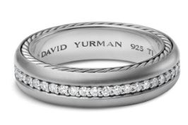 Streamline Collection Alternative Metal and Diamond Band