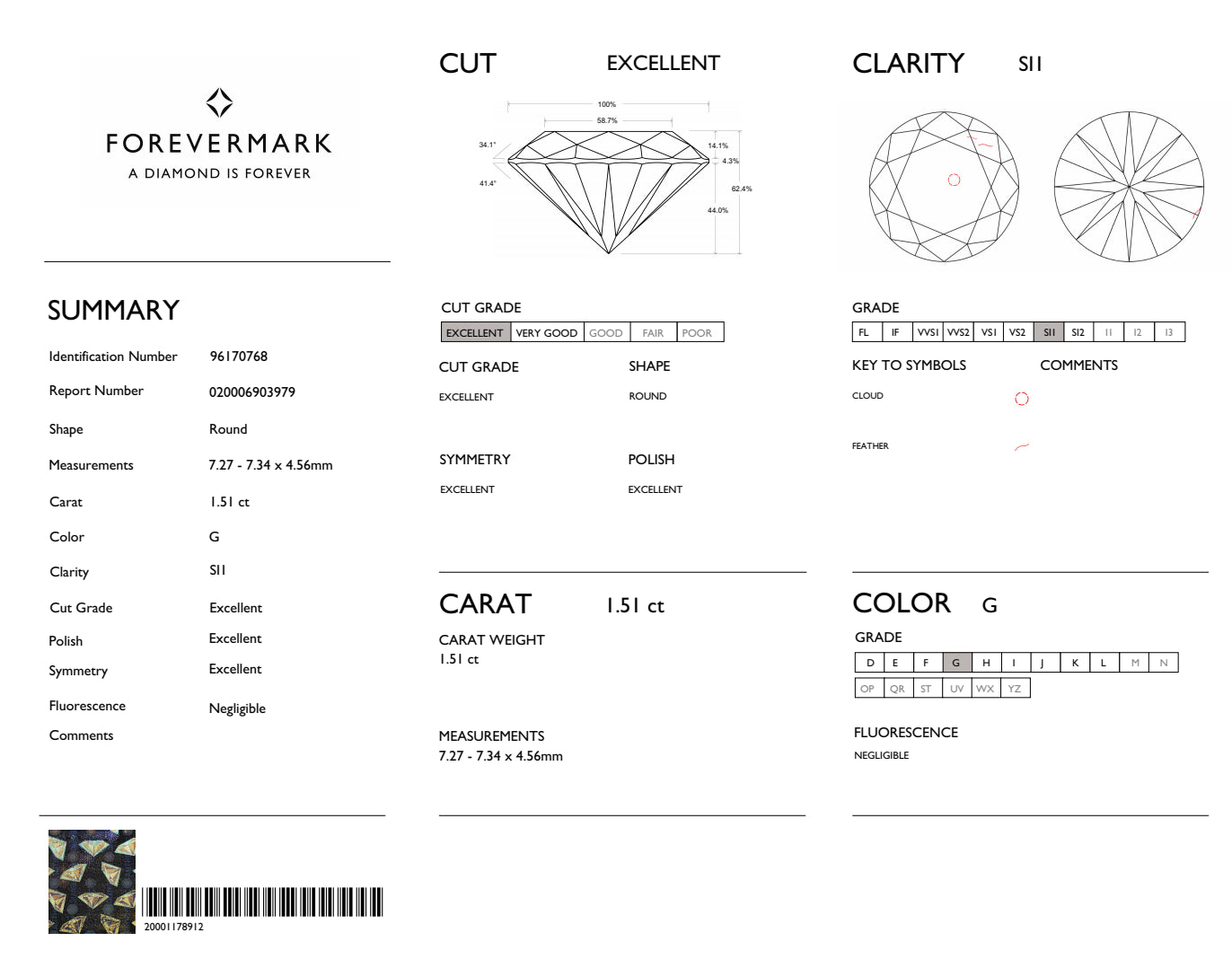 1.51CT BRILL G-SI1 EX / EX / EX