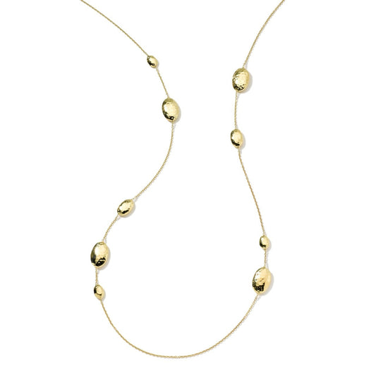 Classico Long Hammered Station Necklace