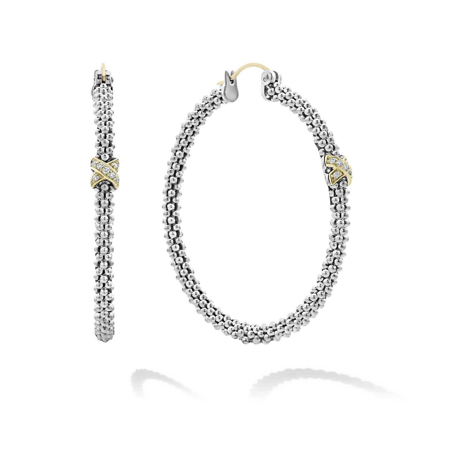 Embrace Collection "X" Diamond Hoop Earrings