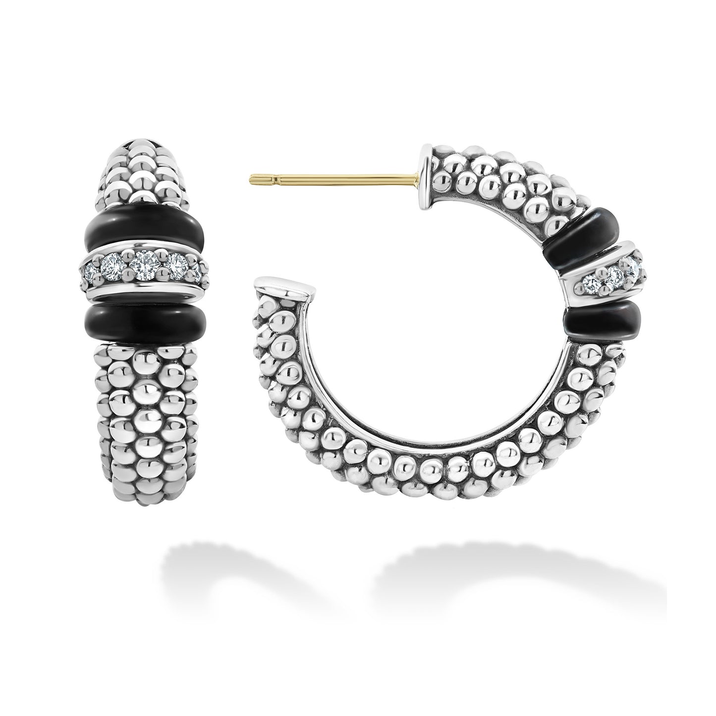 Black Caviar Collection Ceramic & Diamond Earrings