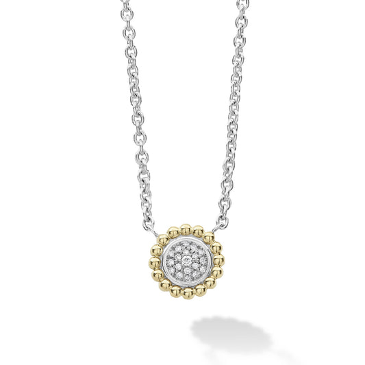 Two-Tone Diamond Pendant Necklace