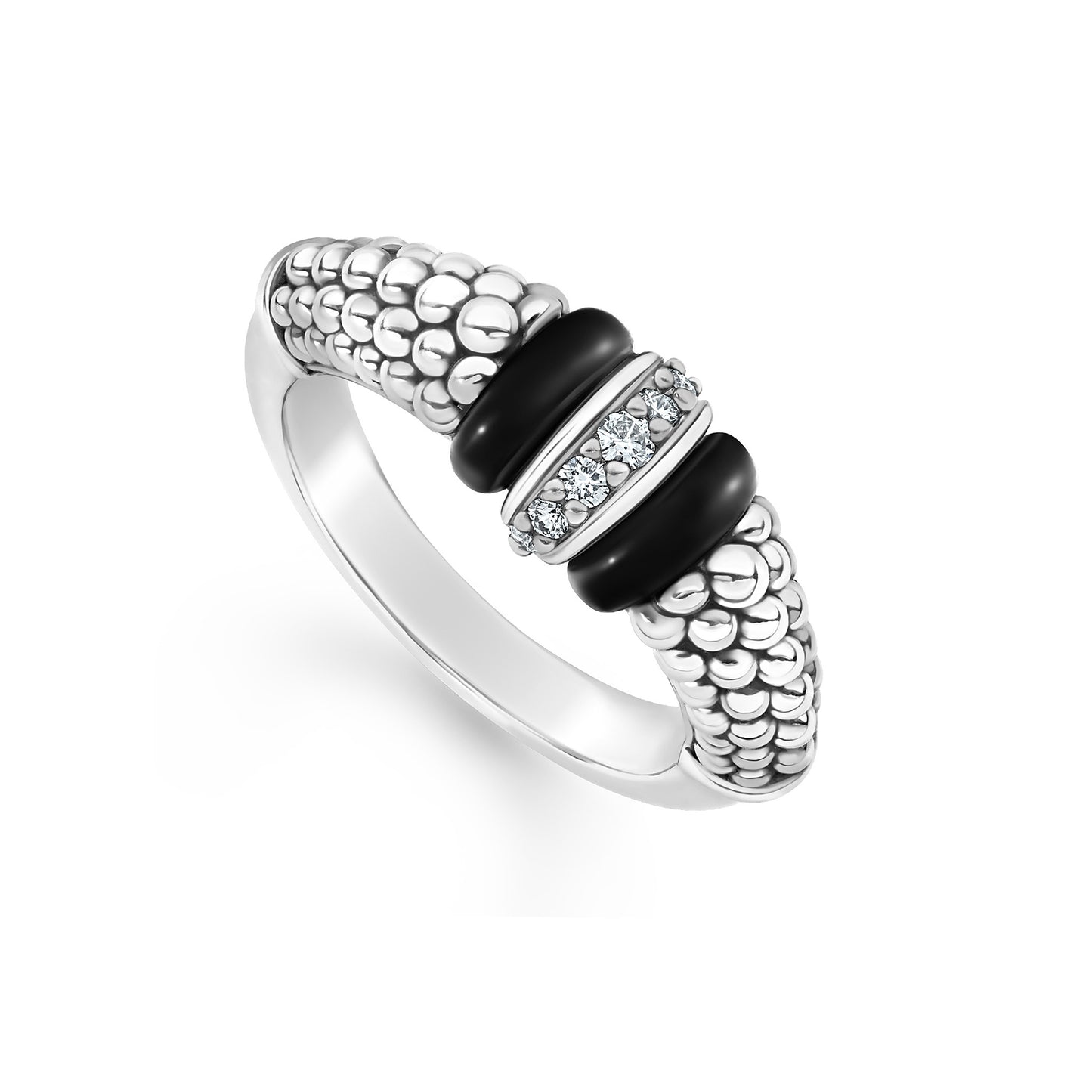 Black Caviar Collection Ceramic Diamond Ring