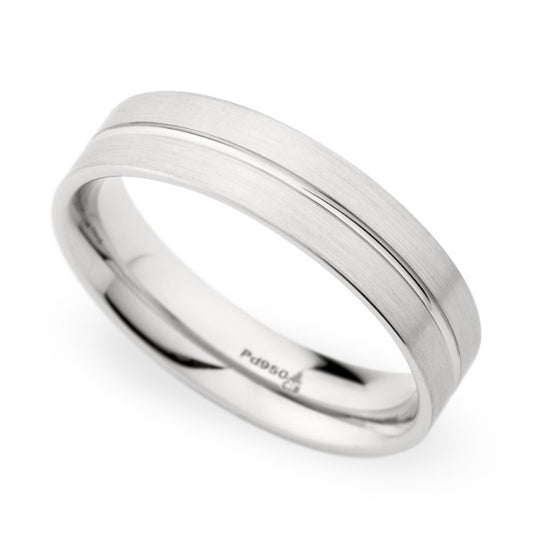 5.5 MM Flat Grooved Wedding Band