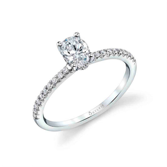 Oval Cut Diamond Shoulder Engagement Mounting