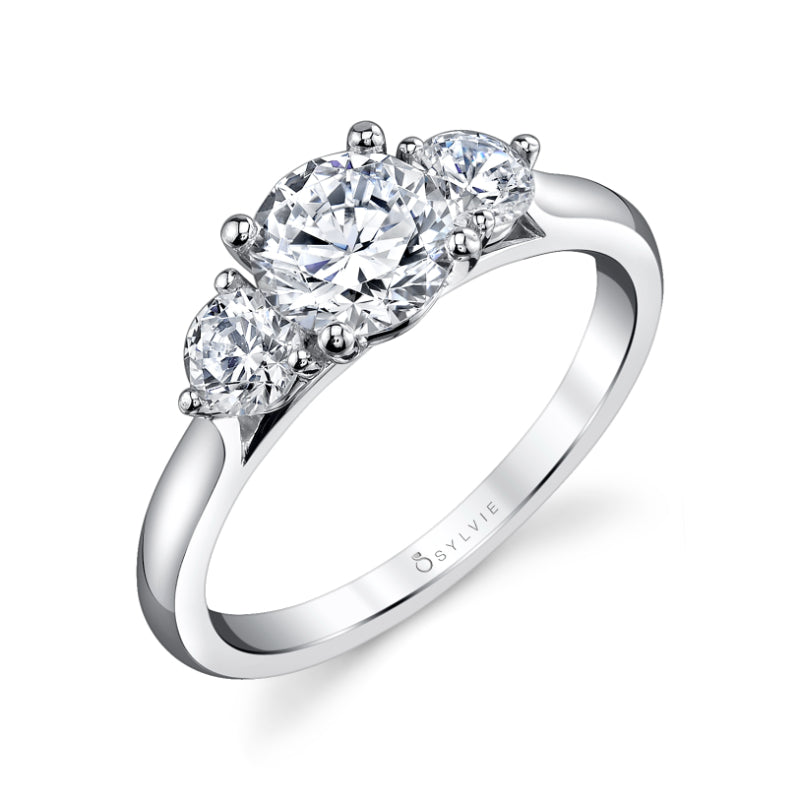 Marcella Round Cut 3-Stone Diamond Mounting