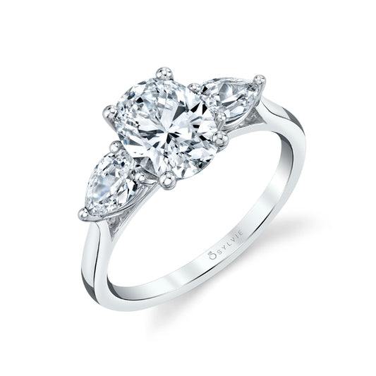 Martine Oval Cut 3-Stone Diamond Engagement Mounting