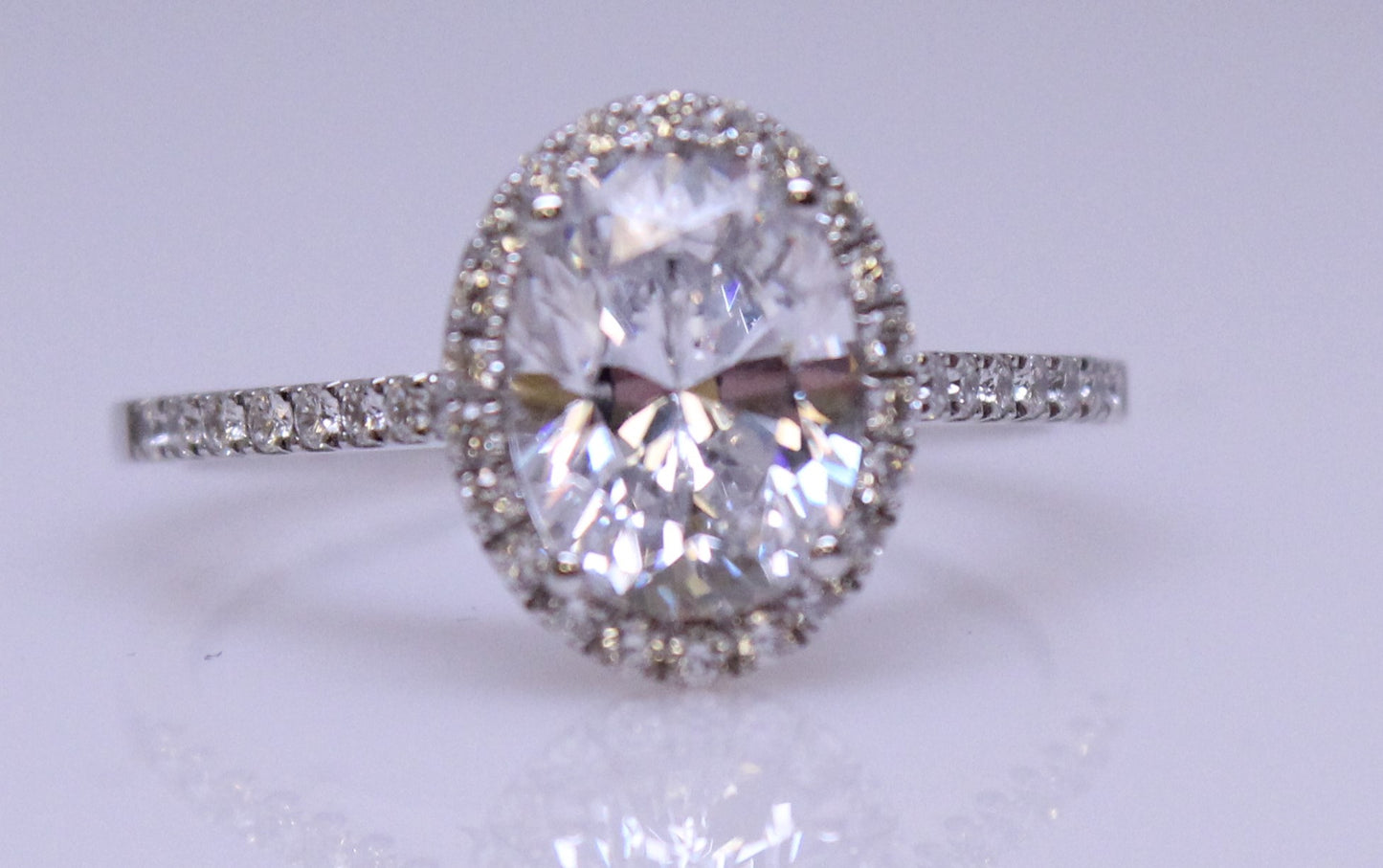 Jenny Oval Cut Diamond Halo Engagement Mounting