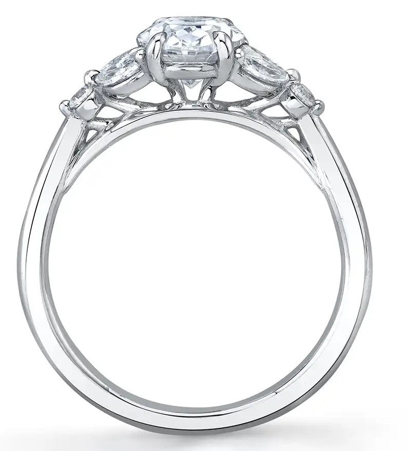 Alina Round Cut Unique 3-Stone Engagement Mounting