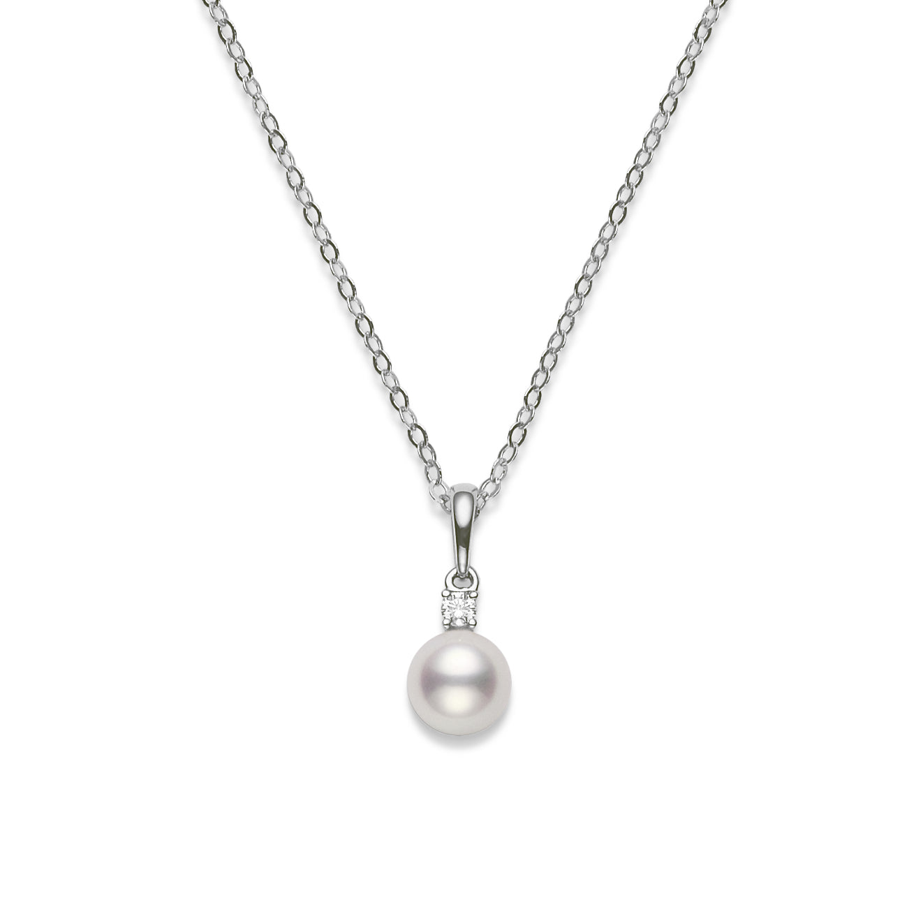 Everyday Essentials Akoya Pearl and Diamond Pendant