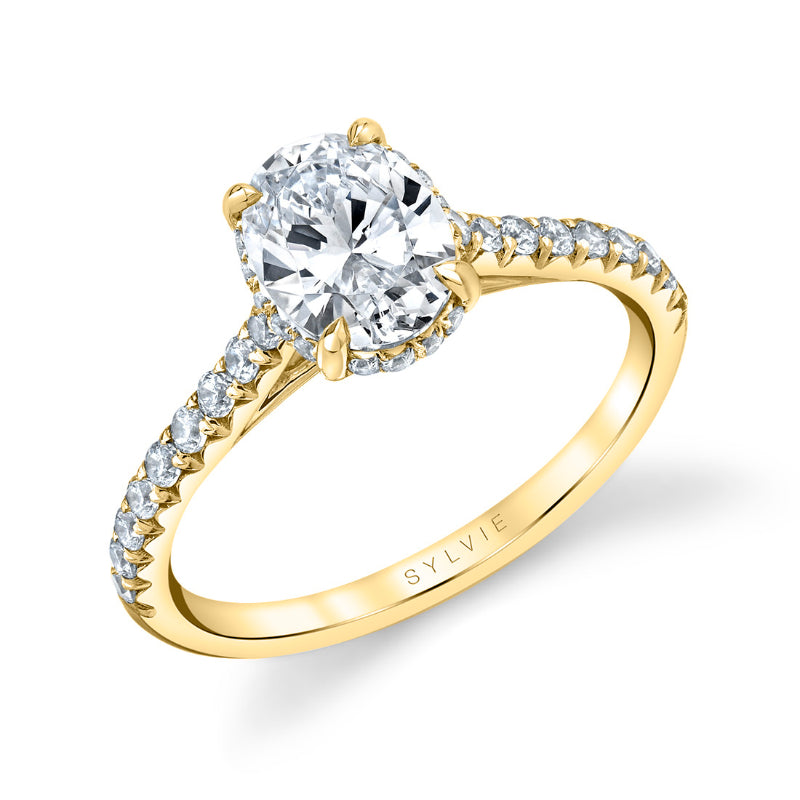 Harmonie Oval Cut Hidden Halo Engagement Mounting