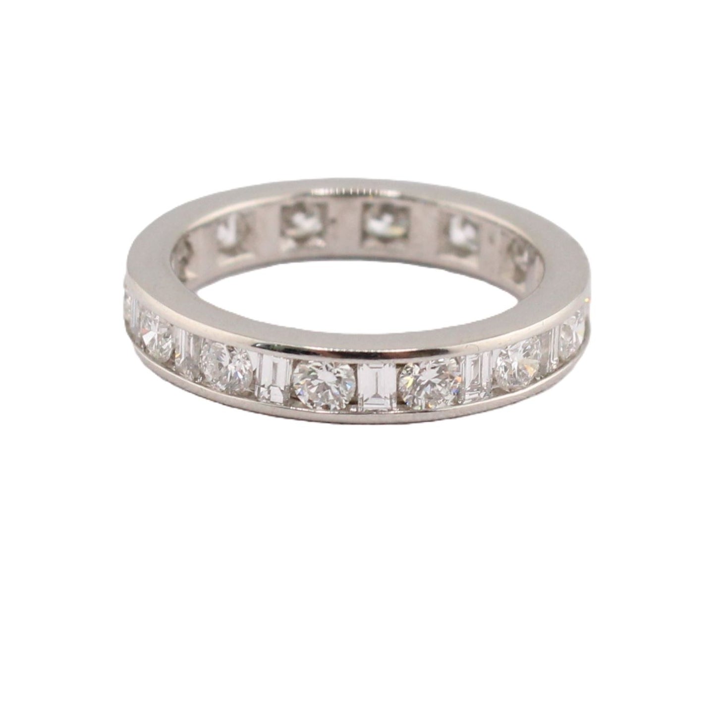 Alternating Round & Baguette Diamond Eternity Band