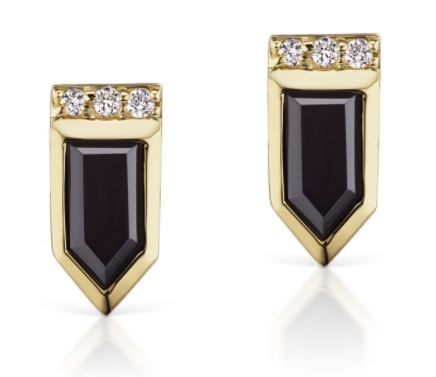 Black Spinel Stud Earrings