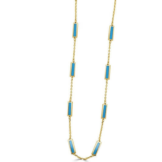 Turquoise Bar Station Necklace