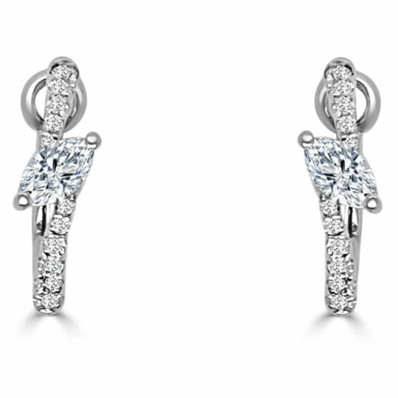 Bolt Collection Marquise and Round Hoop Earrings