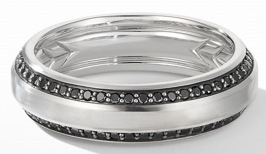 Wedding Band Collection 6 MM Black Diamond Band