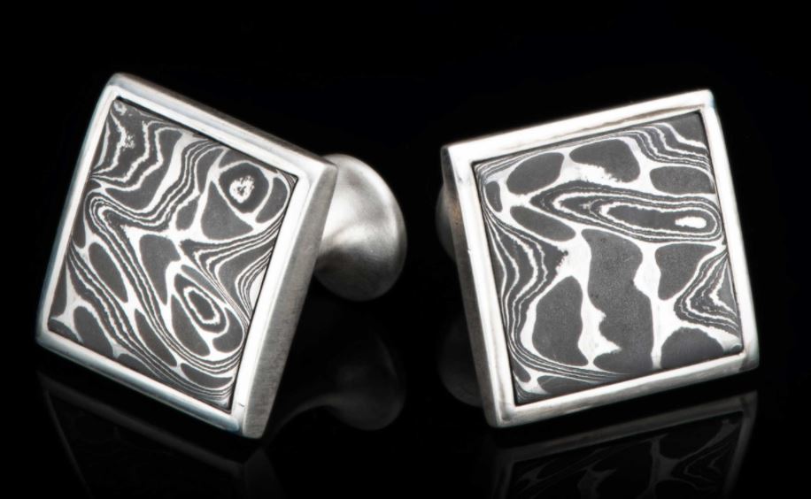 Damascus Inlay Cufflinks