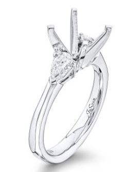 Mounting with Pear Shape Side Stones