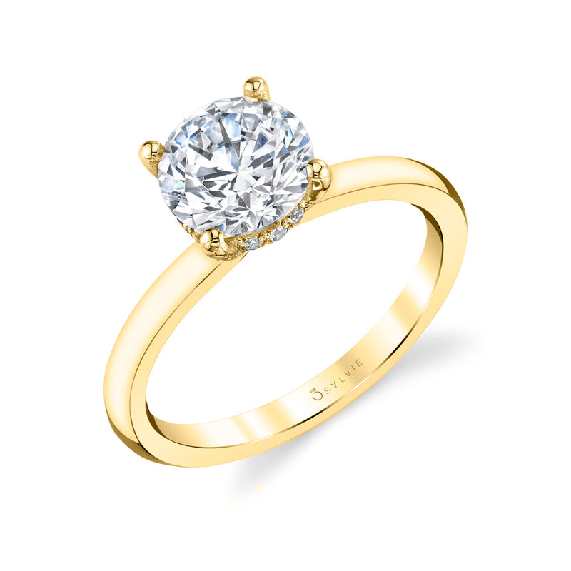 Joanna Round Cut Solitaire Hidden Halo Mounting