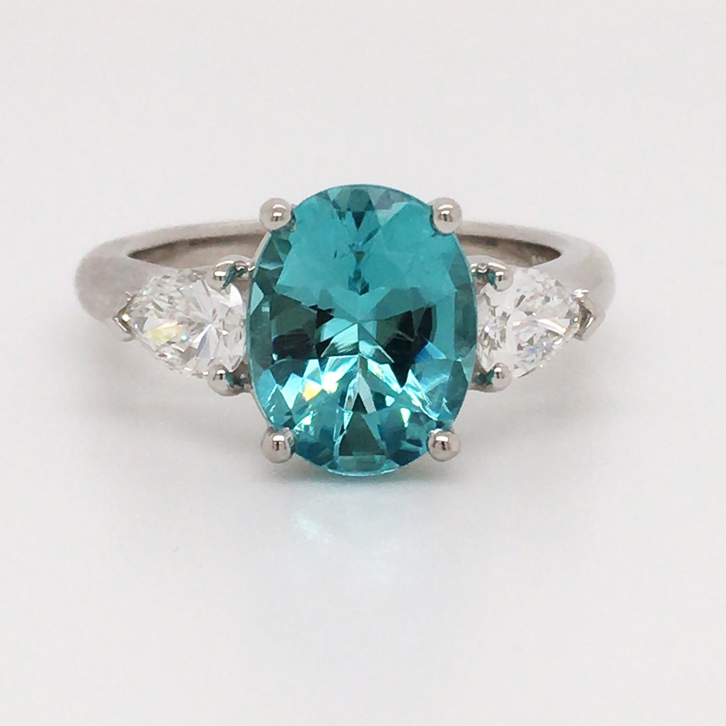 Blue Tourmaline and Diamond Ring